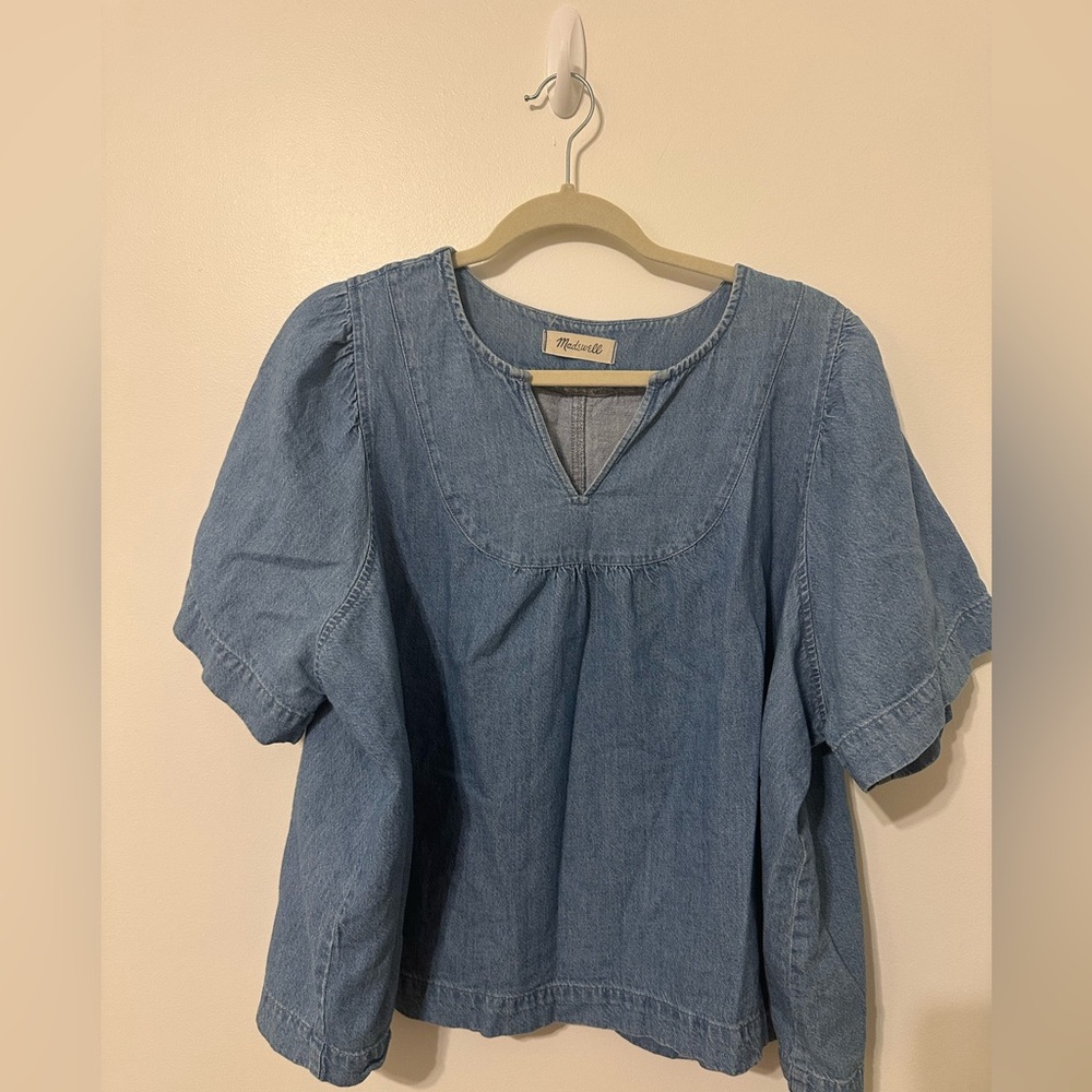 Madewell Denim Popover Swing Top